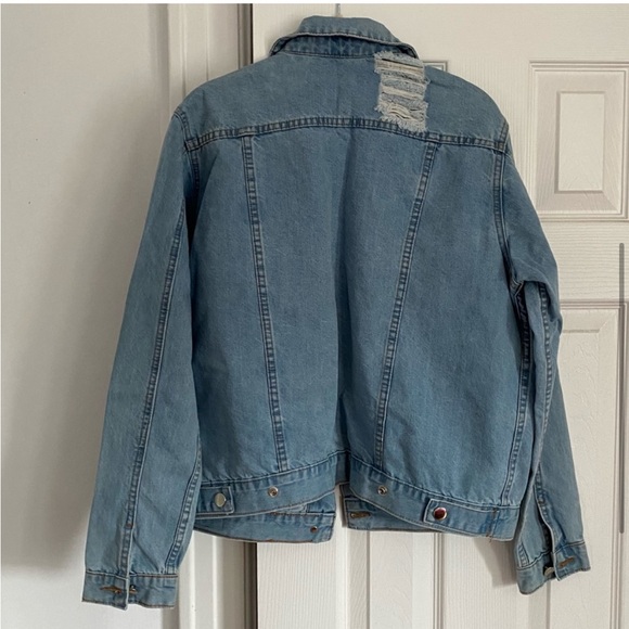 Design Lab Patchwork Distressed Denim Jacket - Picture 4 of 4